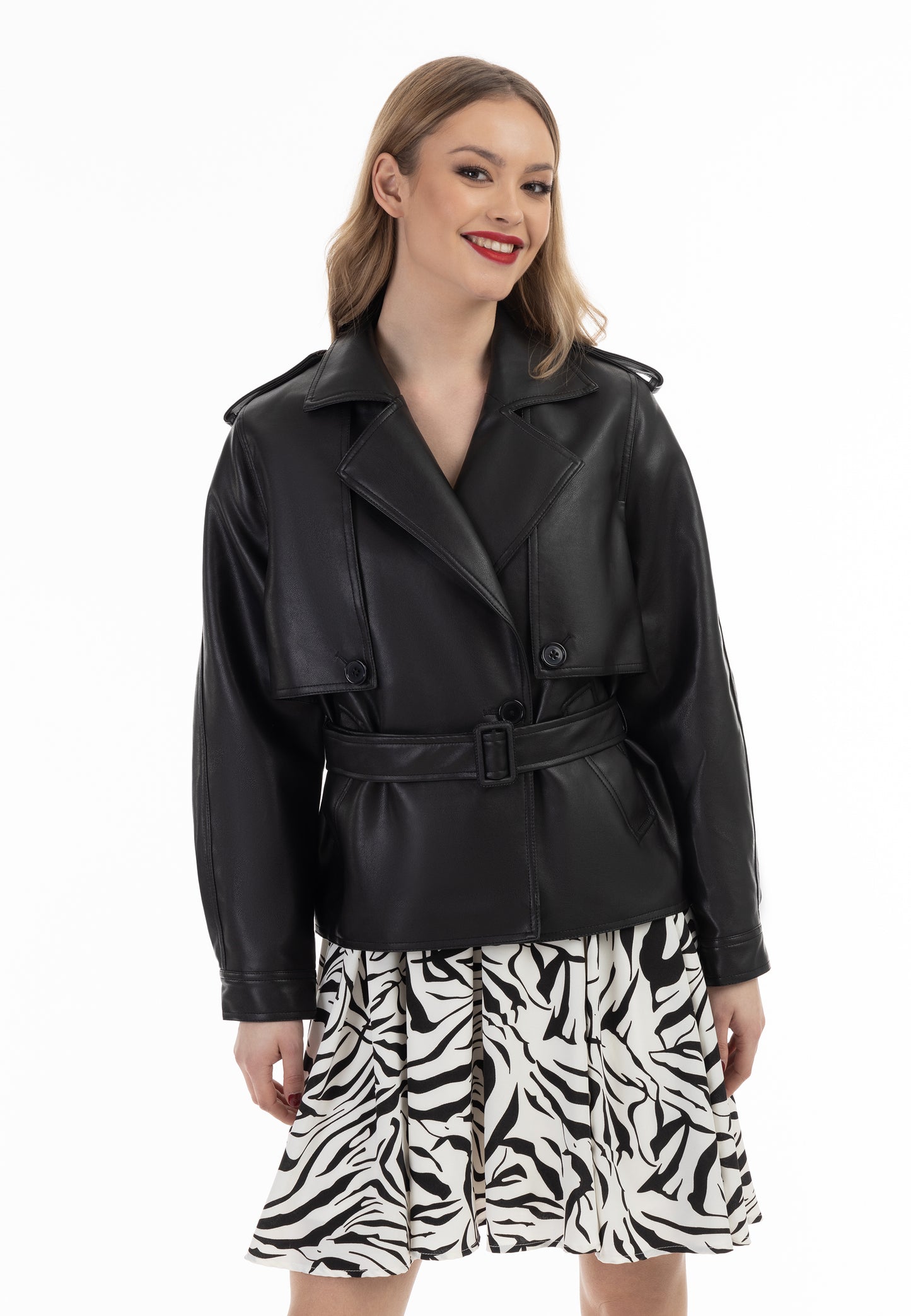 faina women's jacket made of imitation leather