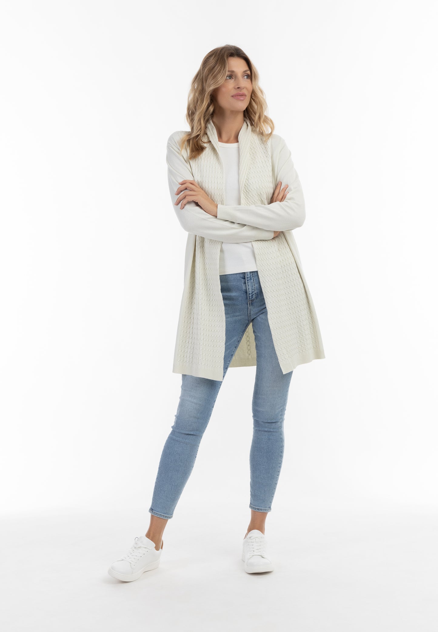 usha women's open cardigan