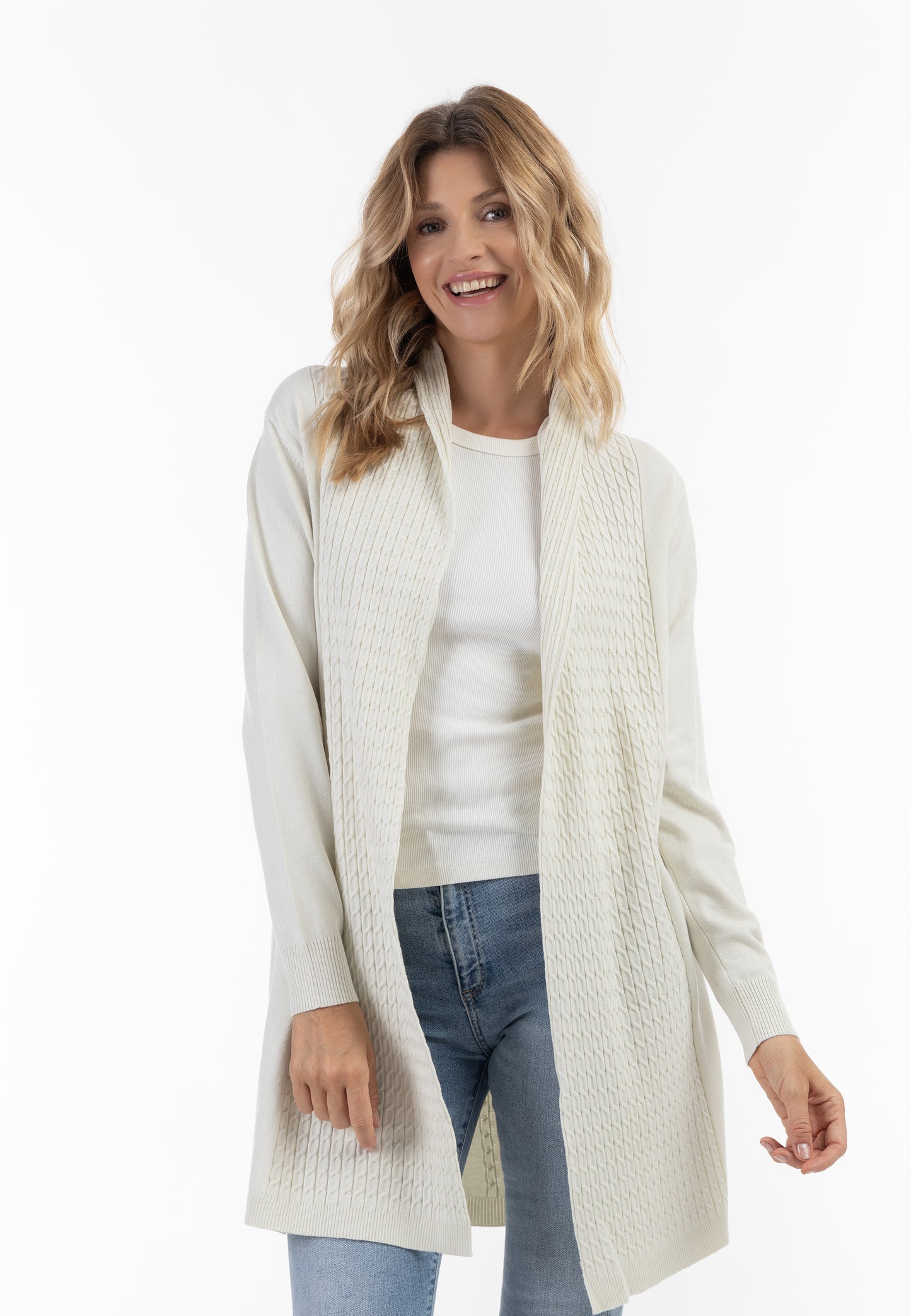 usha women's open cardigan
