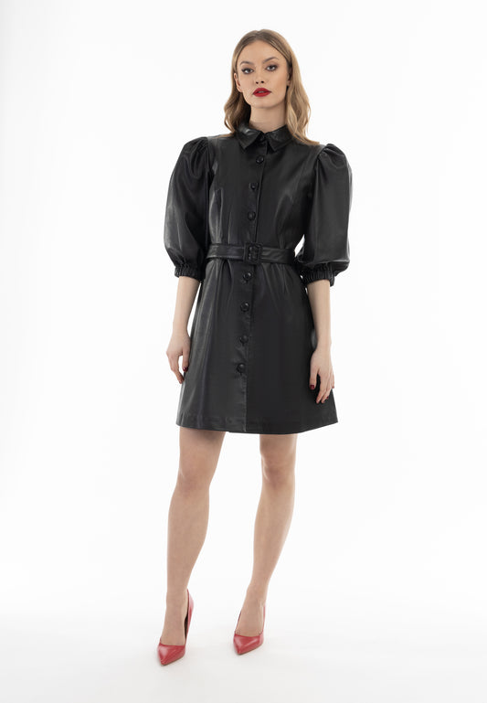 faina women's leather dress