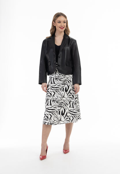 faina women's leather blazer