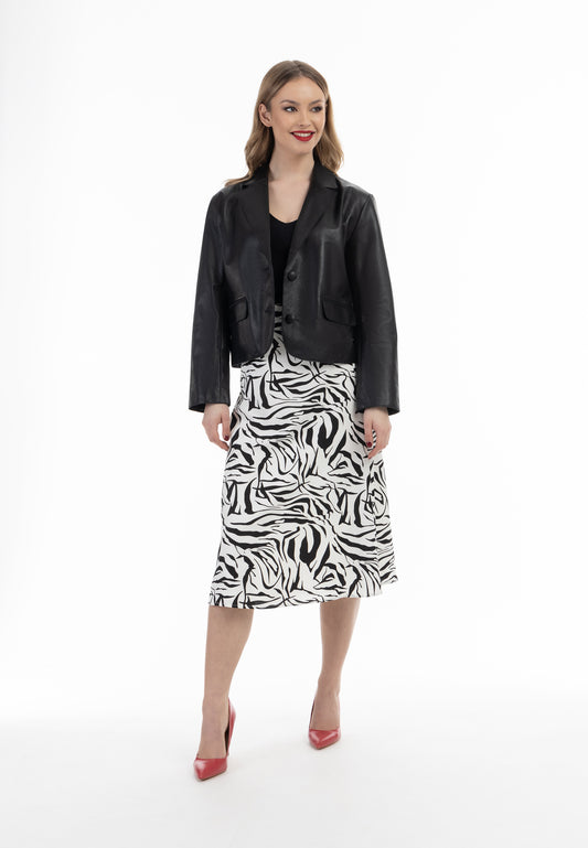 faina women's leather blazer
