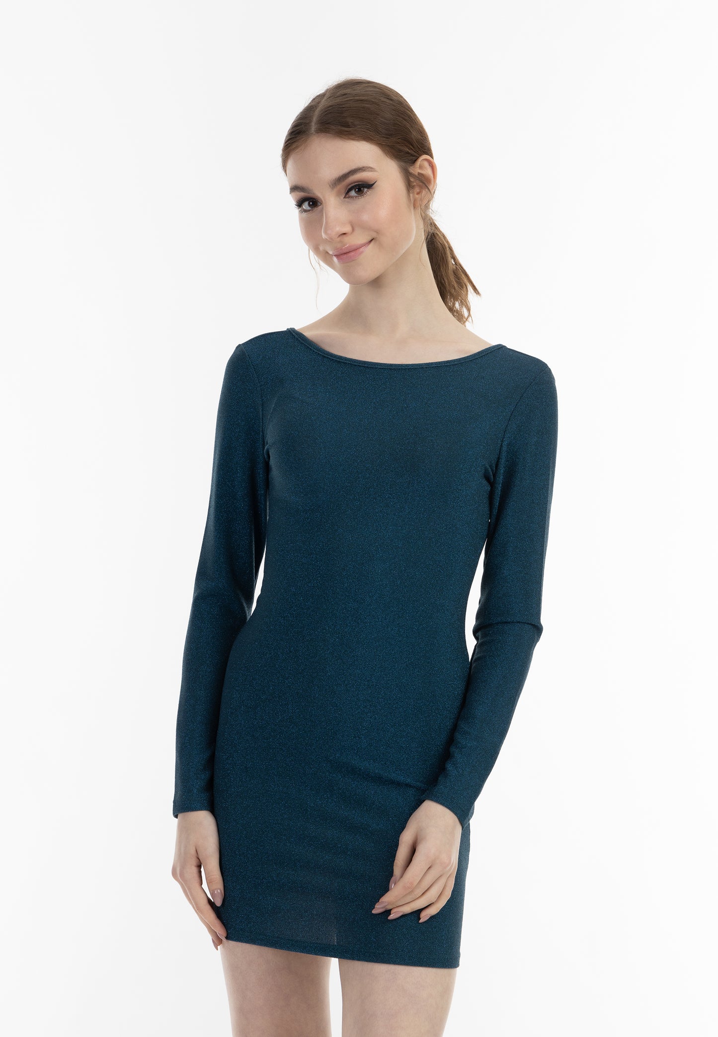 myMo at night women's knitted long sleeve dress mini