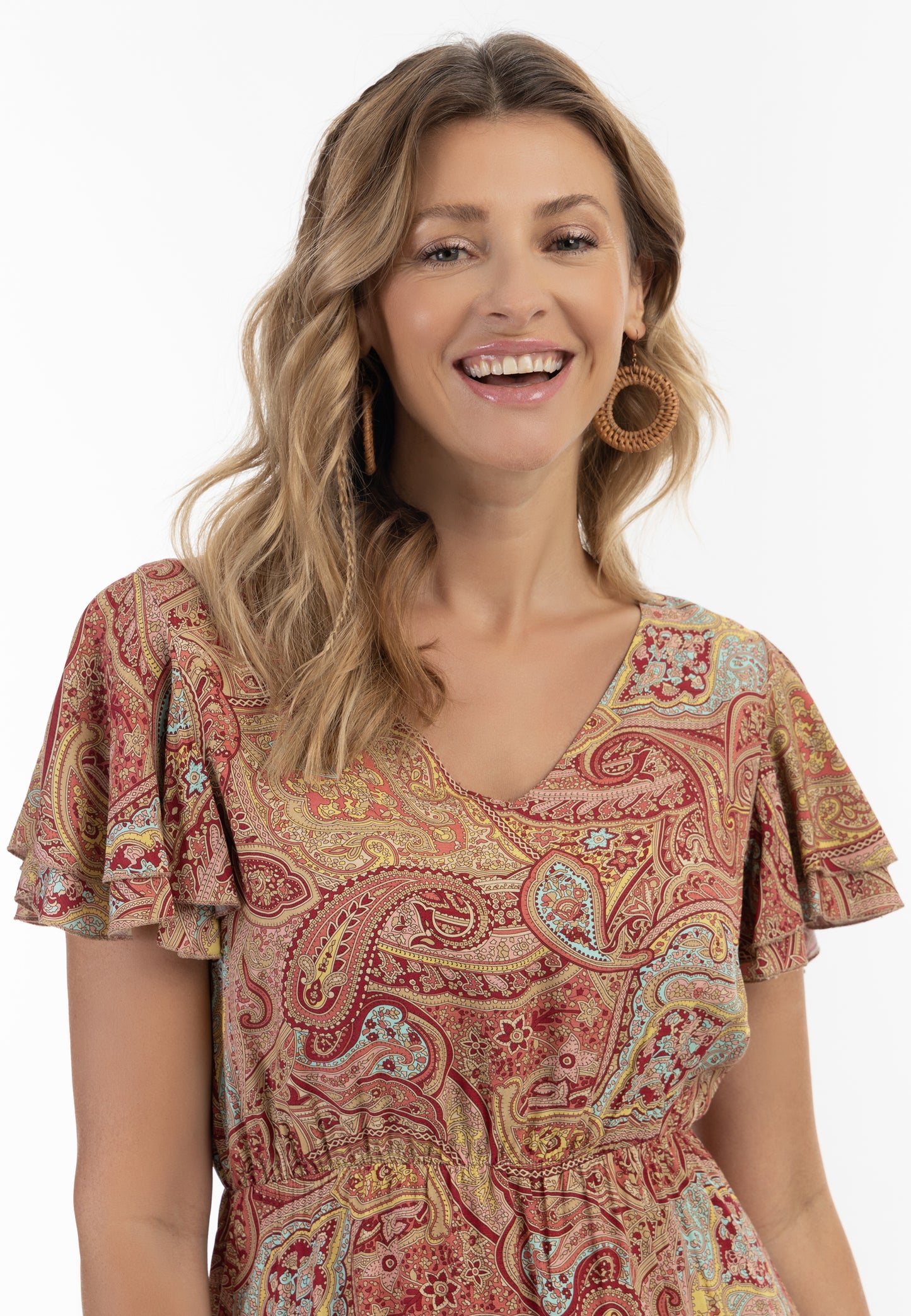 usha FESTIVAL women's paisley print dress