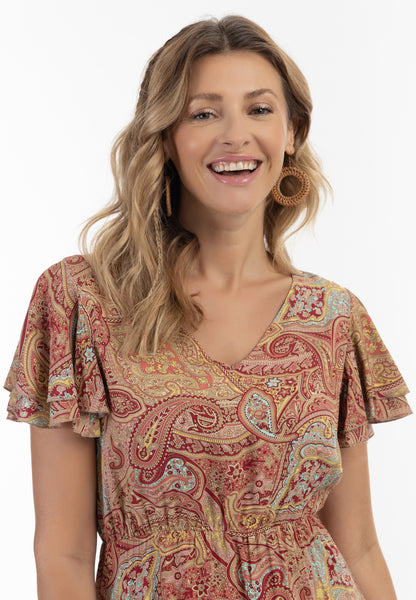 usha FESTIVAL women's paisley print dress