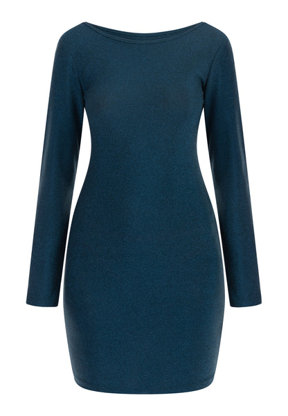 myMo at night women's knitted long sleeve dress mini