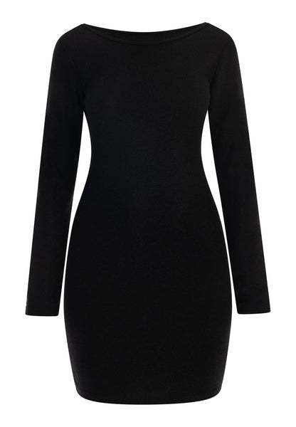 myMo at night women's knitted long sleeve dress mini