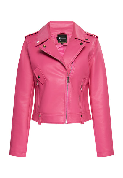 faina women's faux leather biker jacket