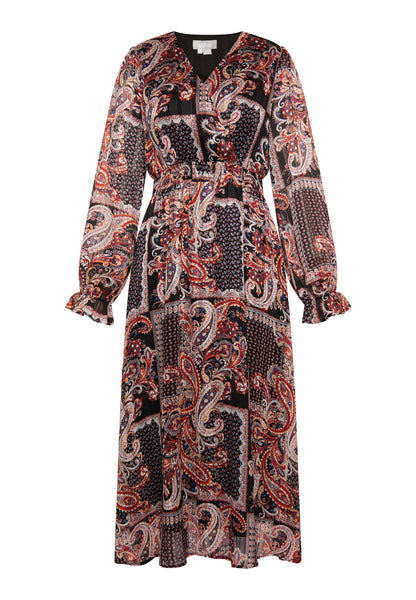 usha women's paisley print maxi dress