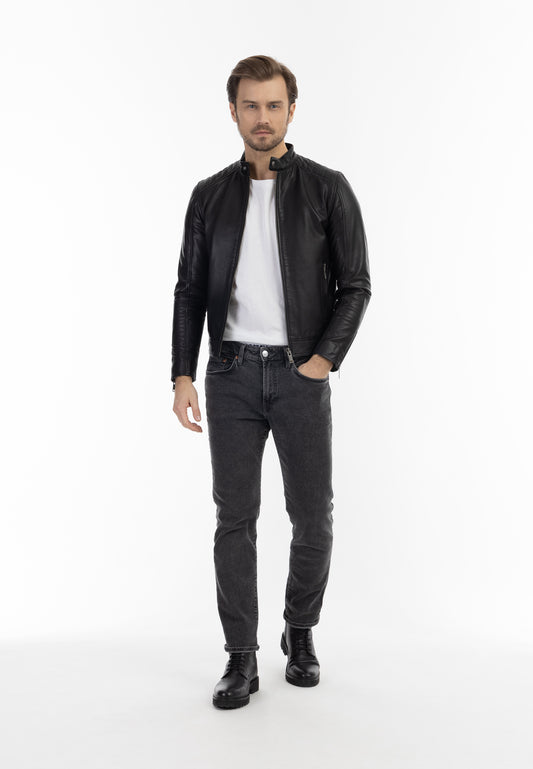 DreiMaster Vintage men's biker style leather jacket