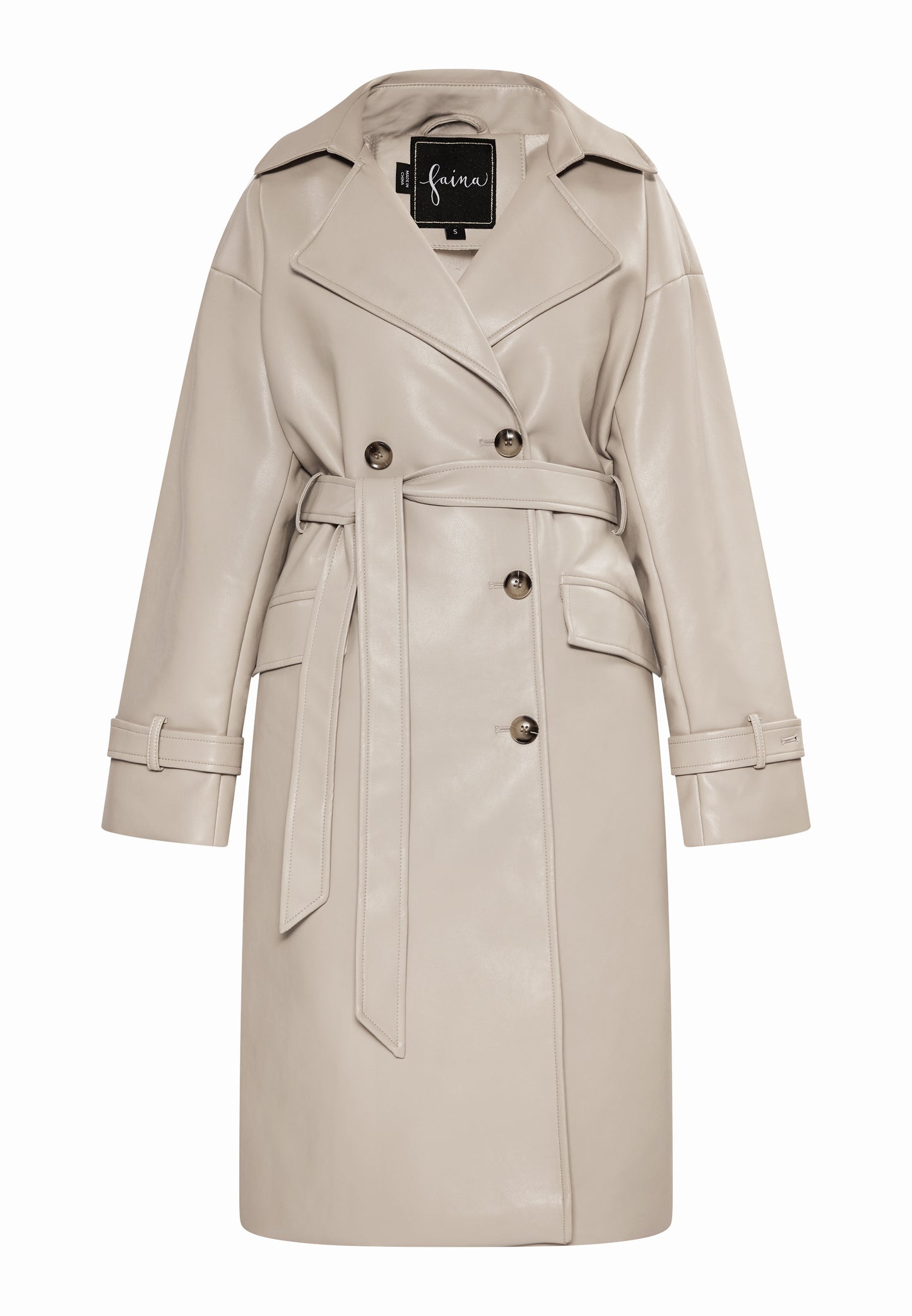 faina women's faux leather coat