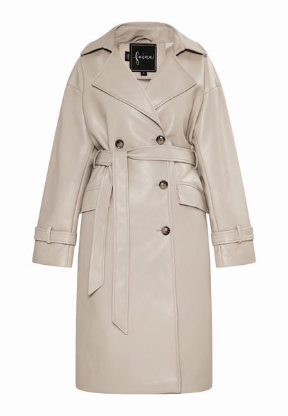 faina women's faux leather coat
