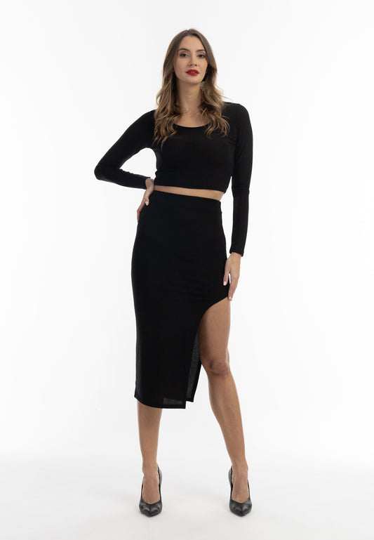 faina women's pencil skirt in a glitter look