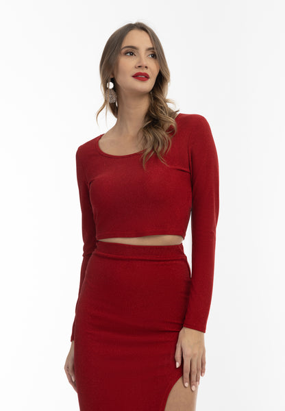 faina women's cropped jersey top