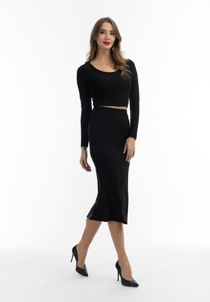 faina women's cropped jersey top