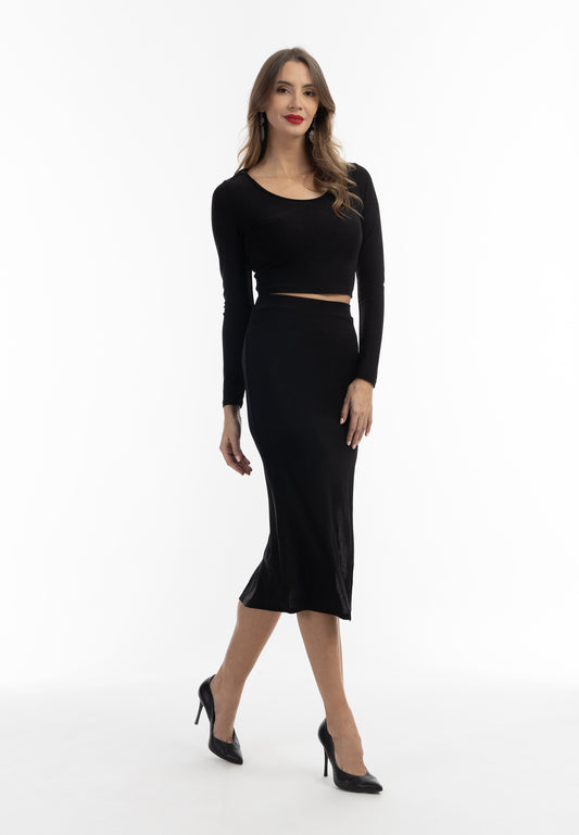 faina women's cropped jersey top