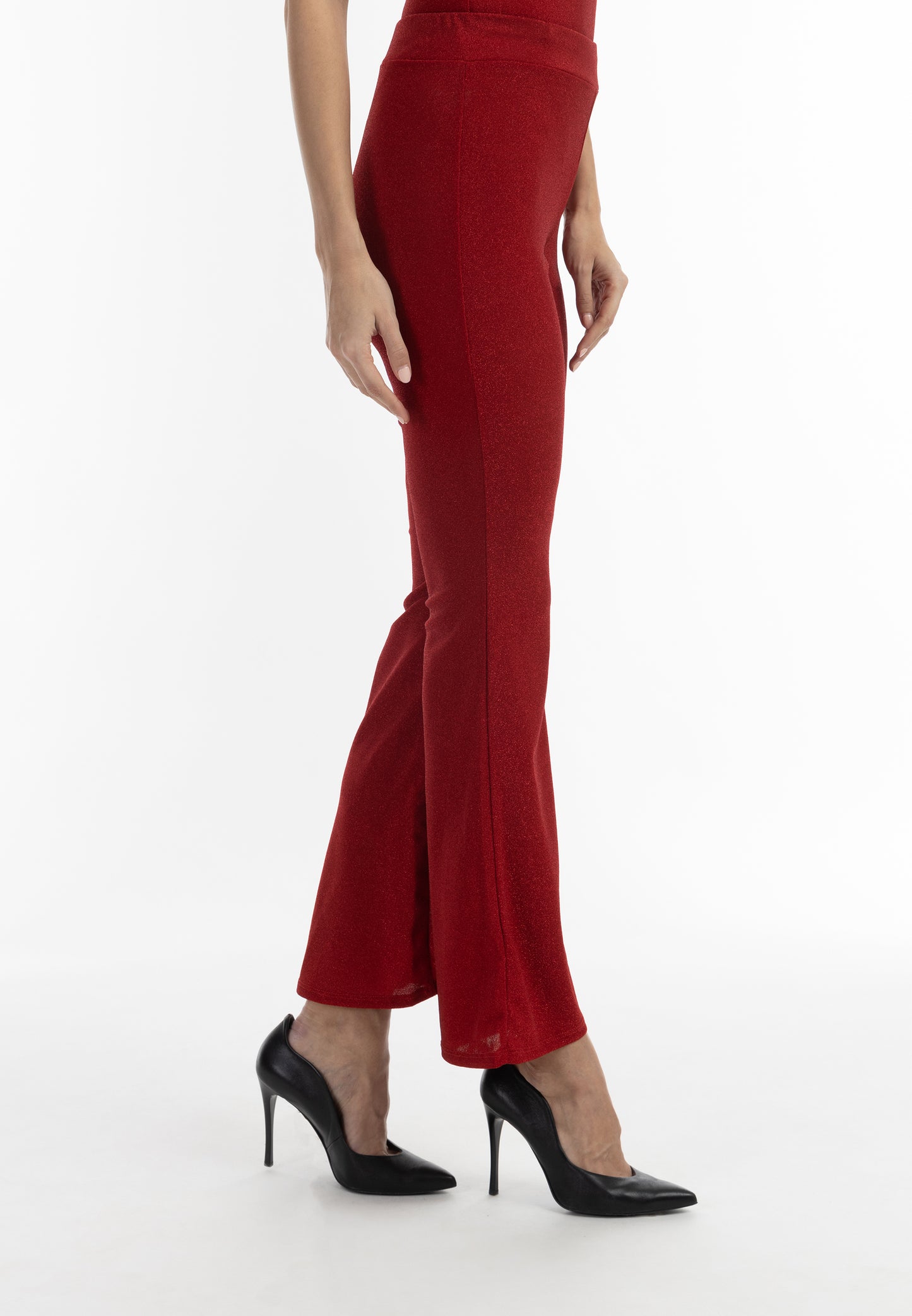 faina women's jersey trousers with shiny yarn