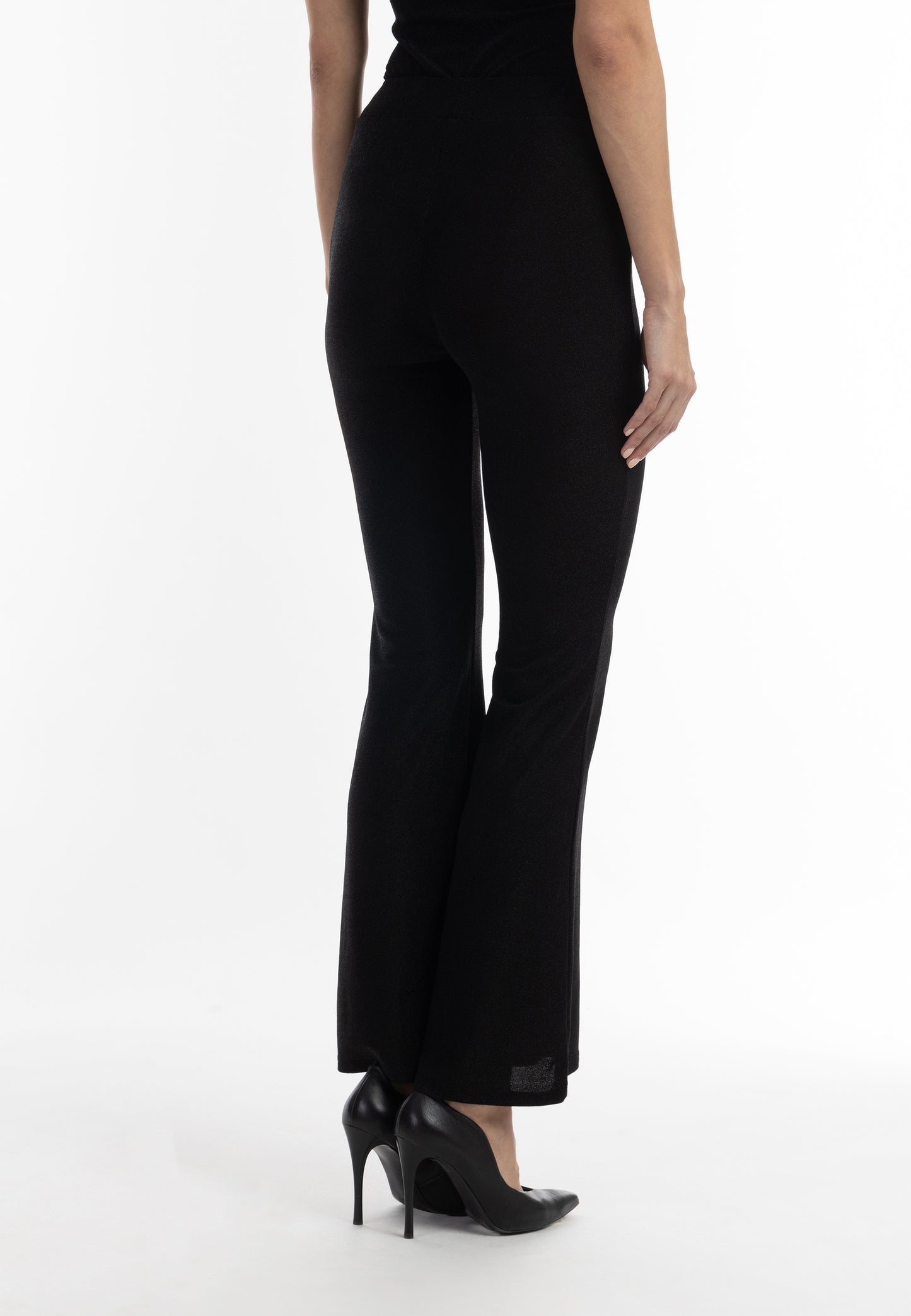 faina women's jersey trousers with shiny yarn