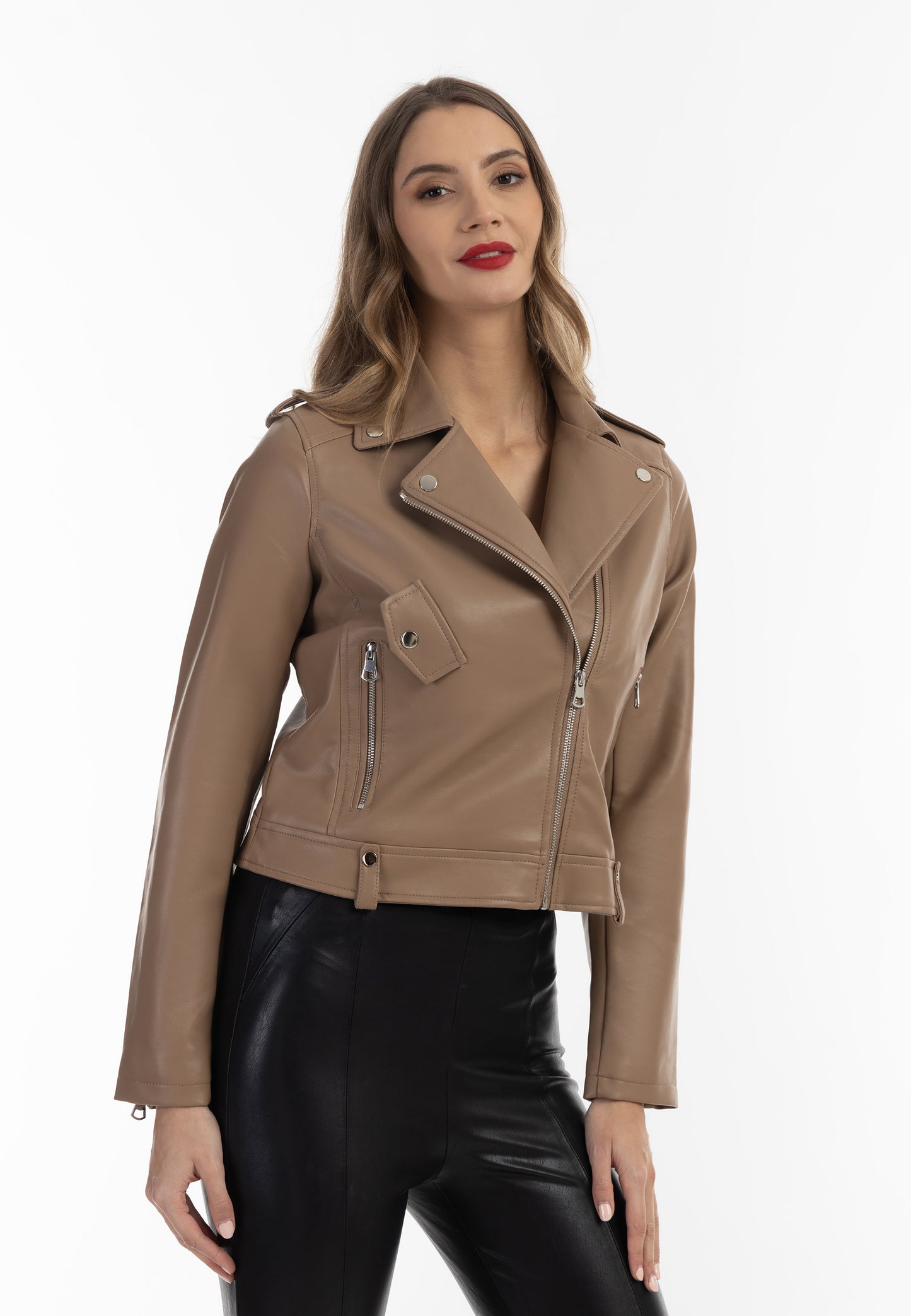 faina damska kurtka motocyklowa z eco sk�ry