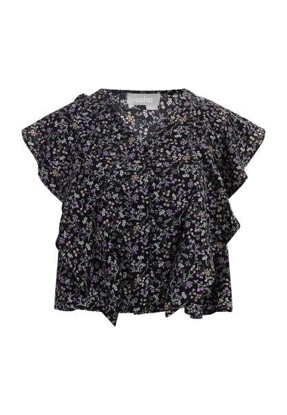 usha women's short sleeve blouse