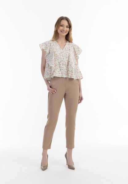 usha women's short sleeve blouse