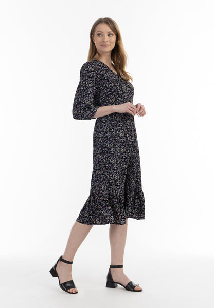 usha women's floral print midi dress