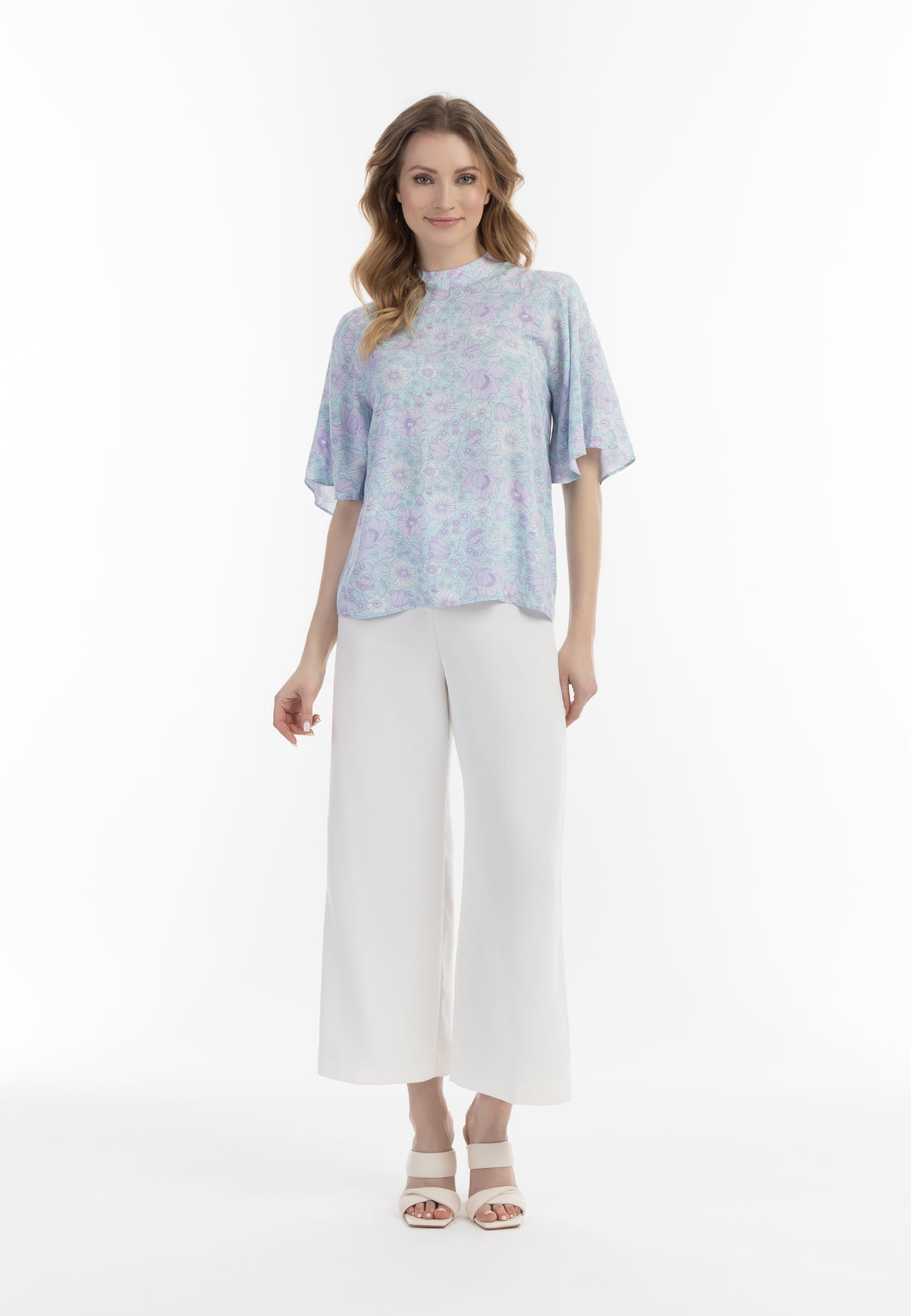 usha women's short sleeve blouse