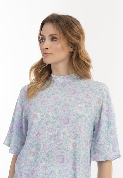 usha women's short sleeve blouse