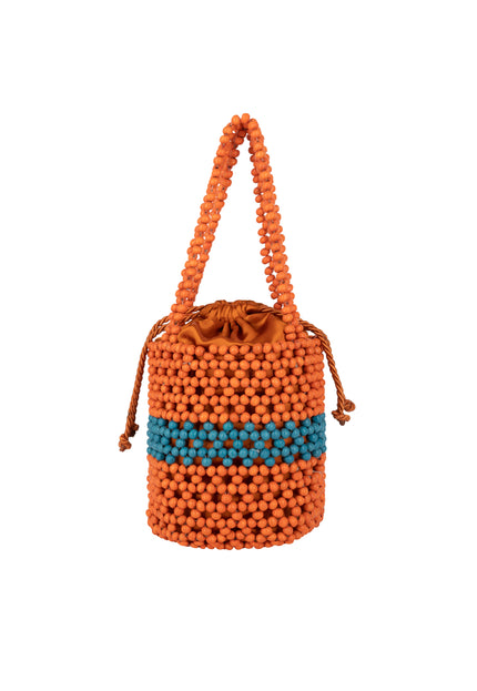 IZIA Women's Beaded Bucket Bag