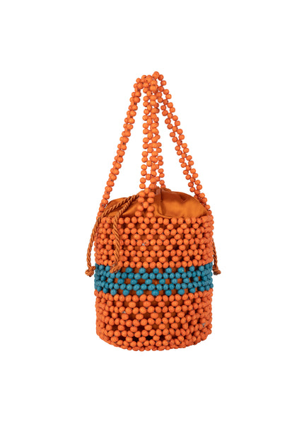 IZIA Women's Beaded Bucket Bag