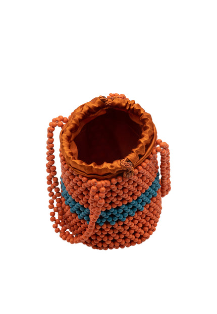 IZIA Women's Beaded Bucket Bag