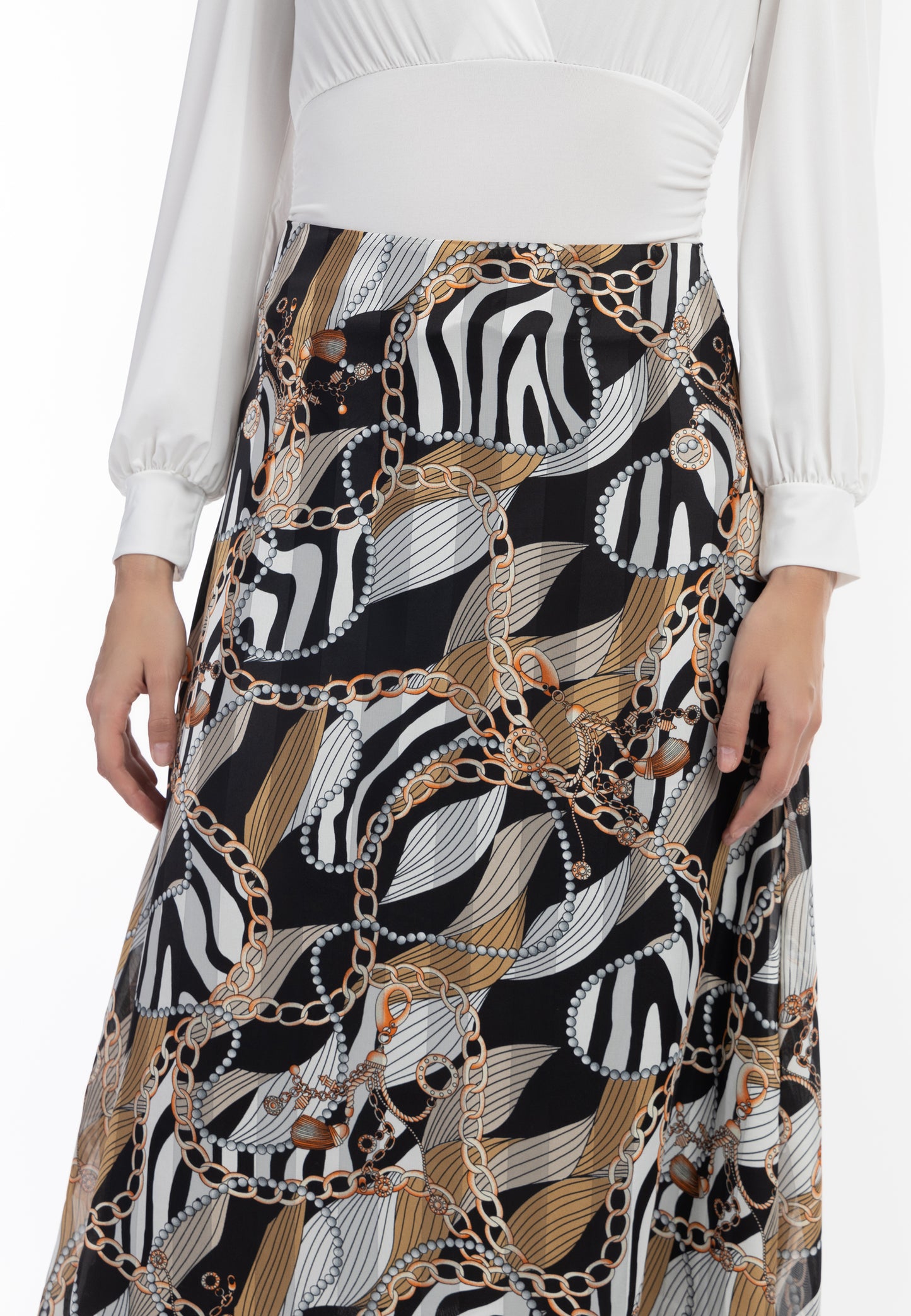 faina women's midi skirt with all-over print