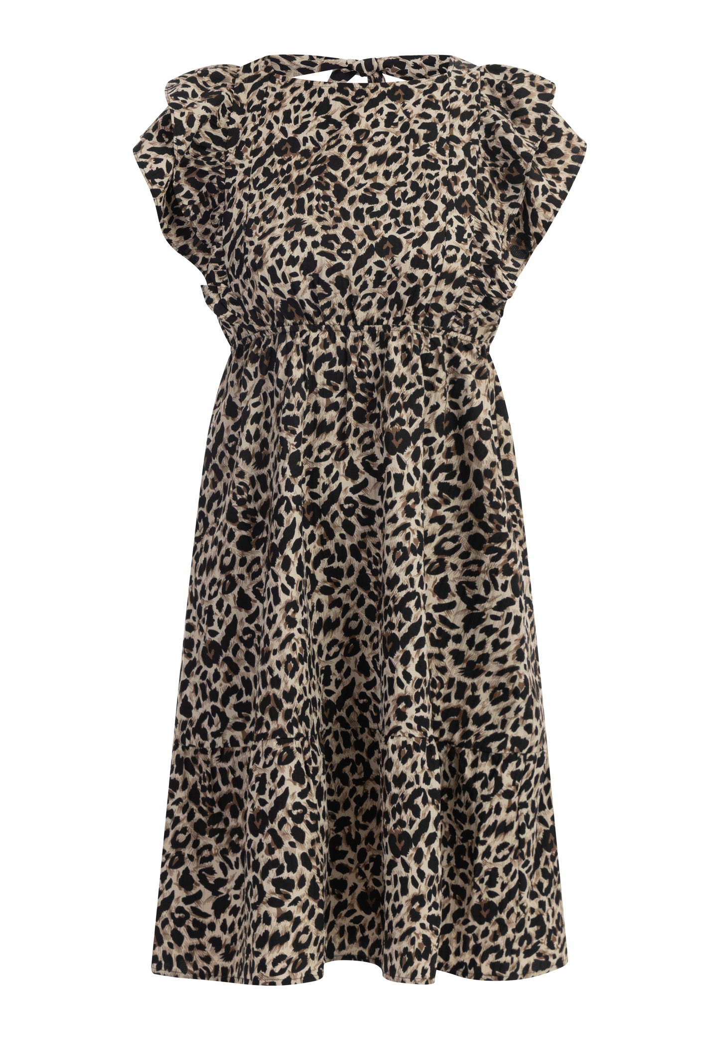 faina women's midi dress with leopard print