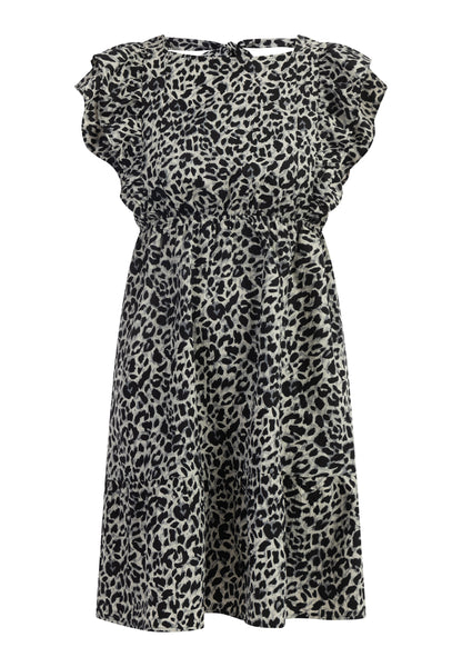 faina women's midi dress with leopard print