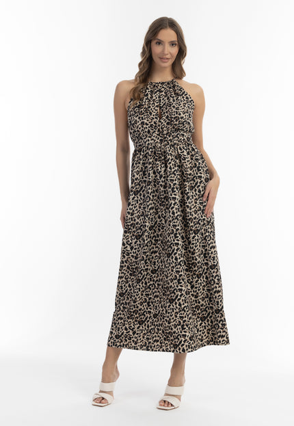 faina Women's Maxi Dress With Leopard Print