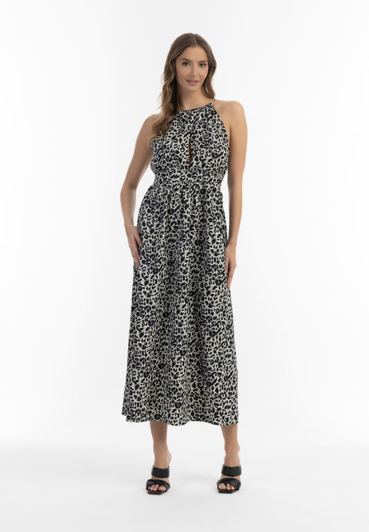 faina women's maxi dress leopard print