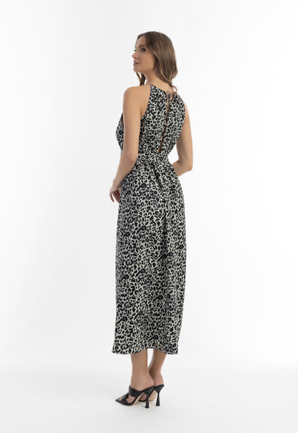 faina Women's Maxi Dress With Leopard Print