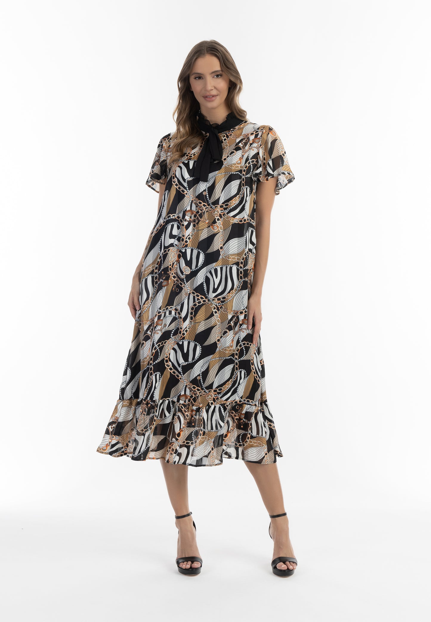 faina women's midi dress with all-over print