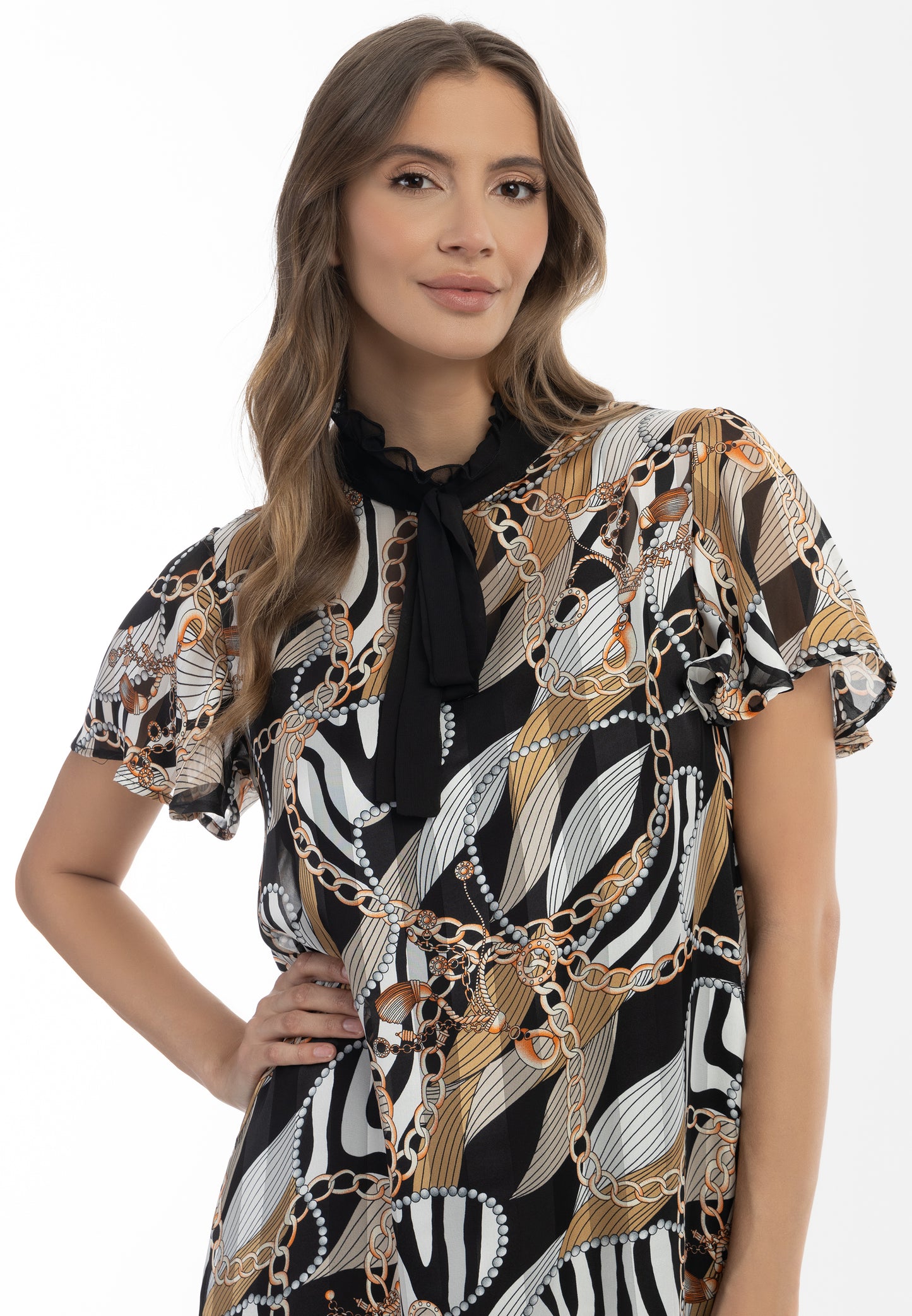 faina women's midi dress with all-over print