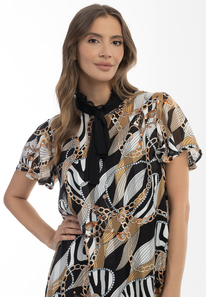 faina women's midi dress with all-over print