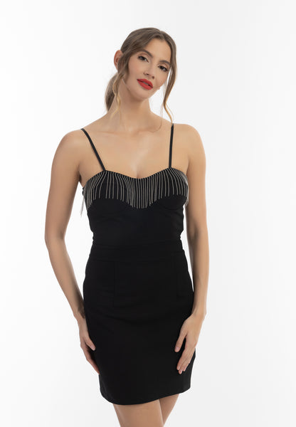 faina women's mini dress with pearl necklaces