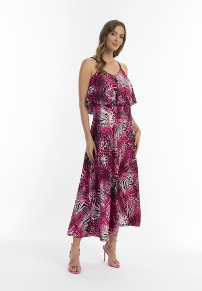 faina women's animal print maxi dress