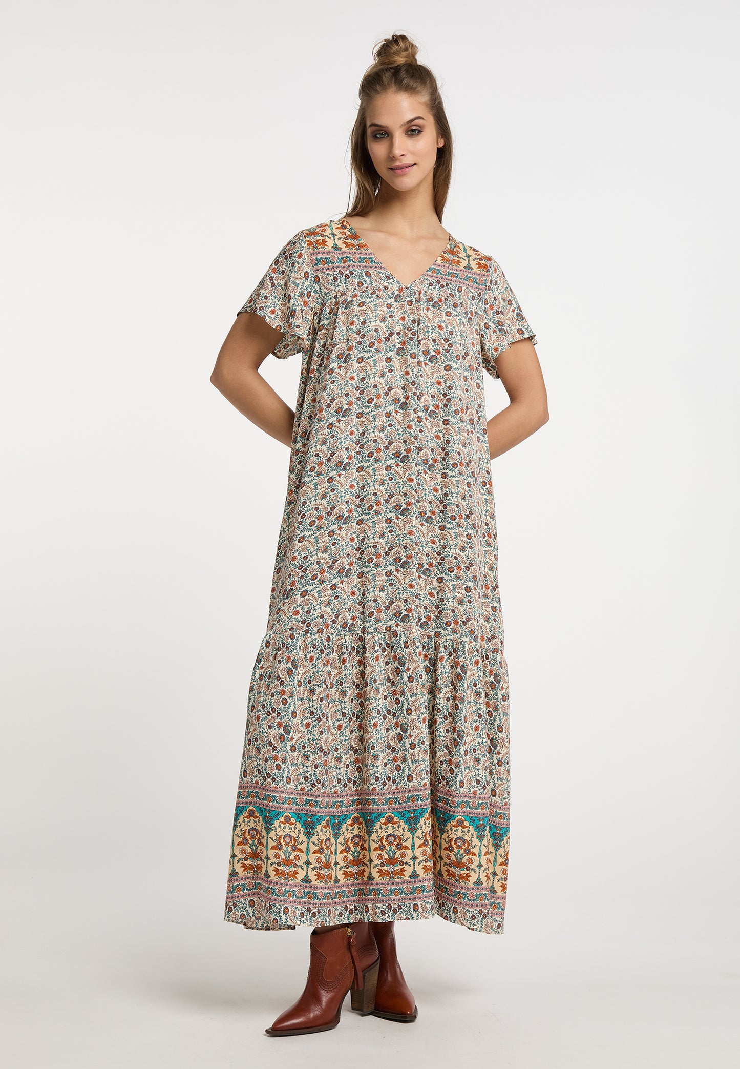 usha FESTIVAL women's summer dress with floral print