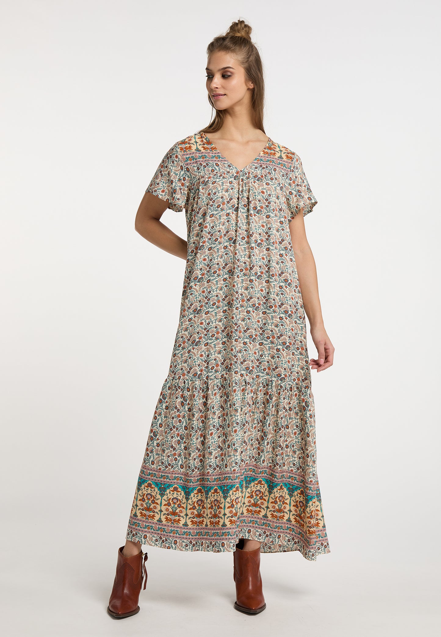 usha FESTIVAL women's summer dress with floral print