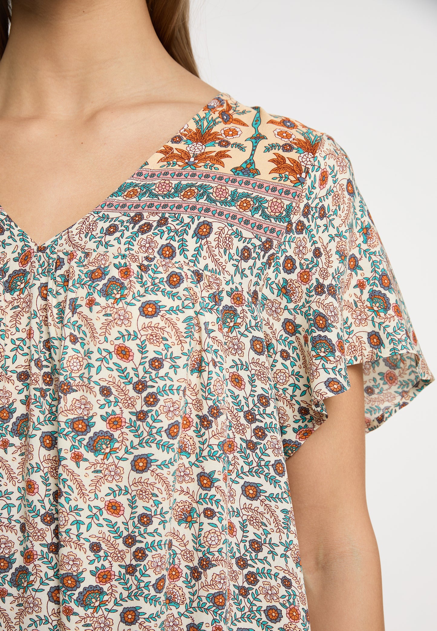 usha FESTIVAL women's summer dress with floral print