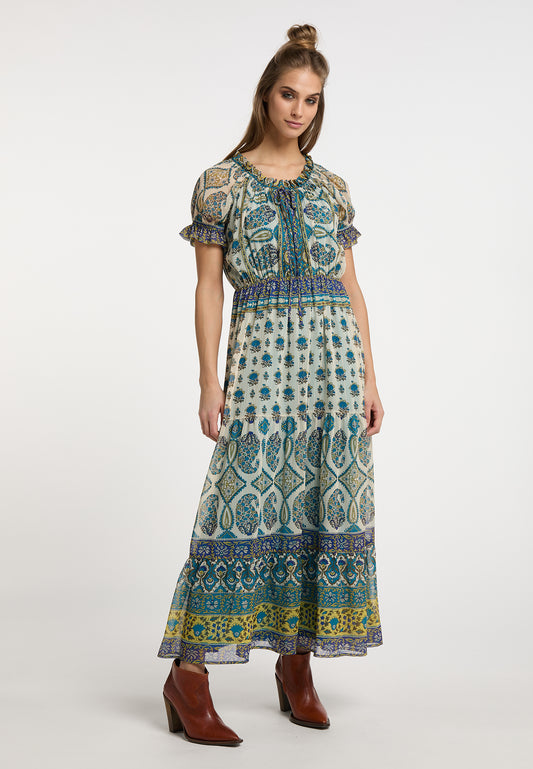 usha FESTIVAL women's maxi dress with all-over print