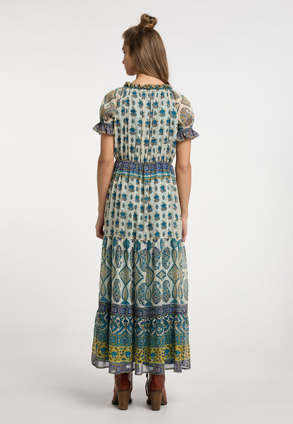 usha FESTIVAL women's maxi dress with all-over print