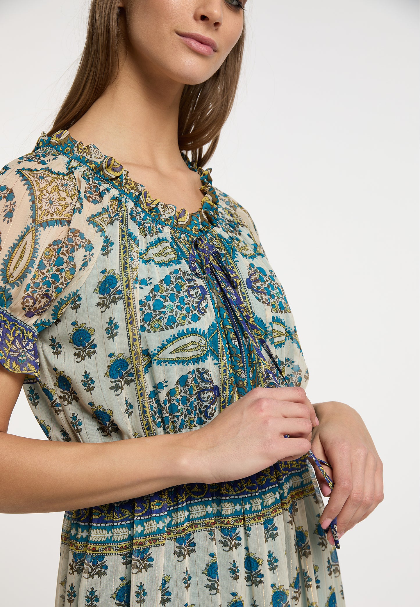 usha FESTIVAL women's maxi dress with all-over print