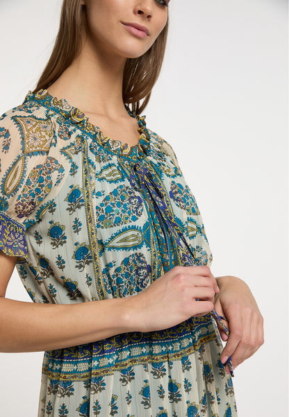 usha FESTIVAL women's maxi dress with all-over print