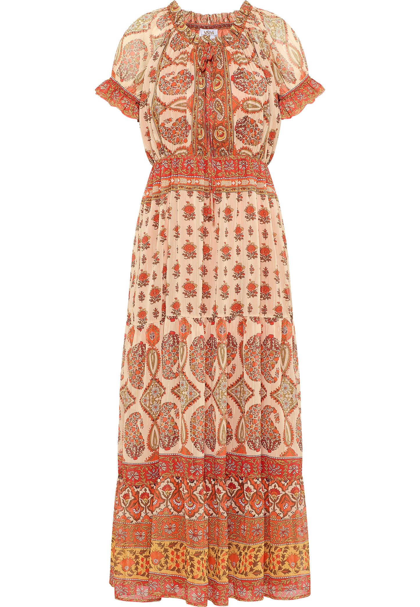 usha FESTIVAL women's maxi dress with all-over print